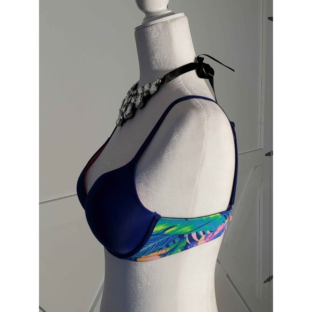 PINK PUSH UP BRA SIZE 32D BLUE/MULTICOLOR